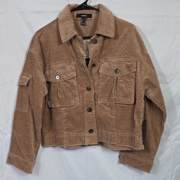 Forever 21 Jackets & Blazers - Forever 21 Brown (Cocoa) Corduroy Utility Jacket Womens Size Small (W600)